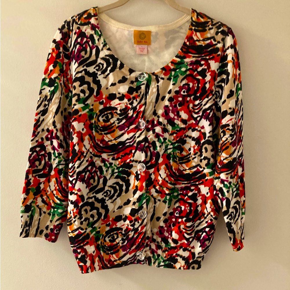 Ruby Rd‎ Floral Cardigan size Large